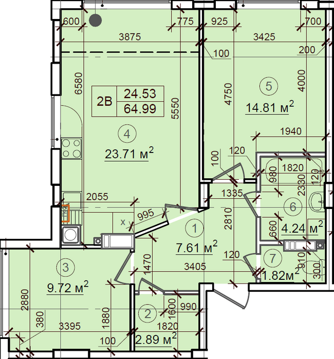 2-комнатная 64.99 м² в ЖК Петровский квартал от 15 500 грн/м², с. Святопетровское