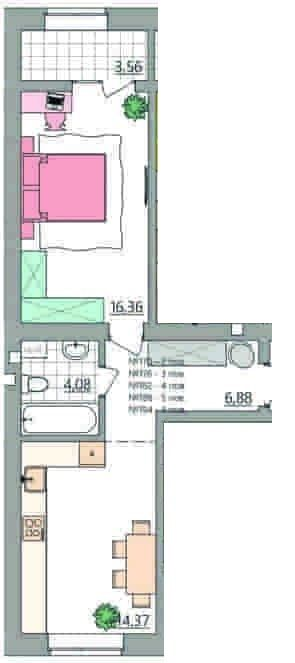 1-кімнатна 45.25 м² в ЖК Синергия Glass від 19 550 грн/м², Рівне