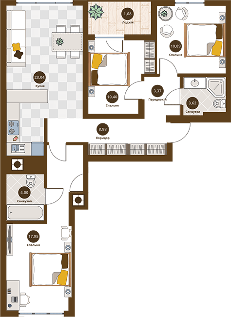 3-комнатная 83.83 м² в ЖК Пасечный от 20 900 грн/м², Львов