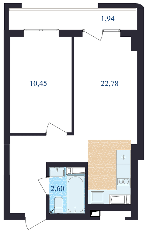 1-комнатная 39.1 м² в ЖК Z community от 30 000 грн/м², с. Софиевская Борщаговка