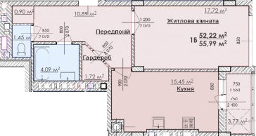 1-кімнатна 55.99 м² в ЖК ЖК Соняшник від 18 000 грн/м², Львів