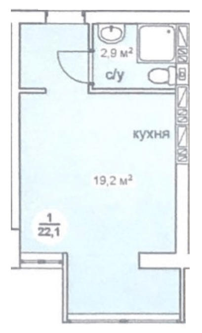 Смарт 22.1 м² в ЖК Новая Дания от 20 600 грн/м², с. Софиевская Борщаговка