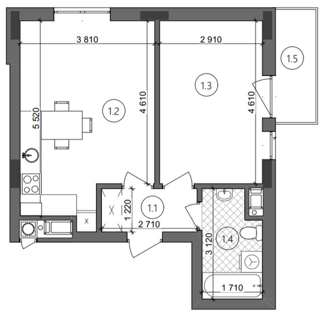 1-кімнатна 43.41 м² в ЖК Фруктова алея від 19 000 грн/м², Львів