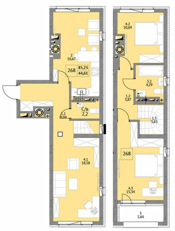 Двухуровневая 85.23 м² в ЖК Яркий Львов от 19 100 грн/м², Львов