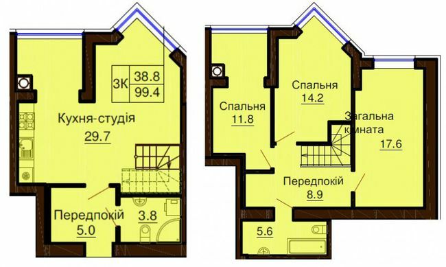 Двухуровневая 99.4 м² в ЖК София Клубный от 30 000 грн/м², с. Софиевская Борщаговка