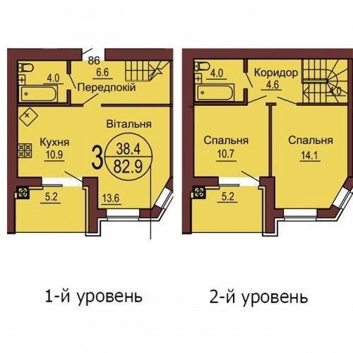 Двухуровневая 82.9 м² в ЖК София Клубный от 30 000 грн/м², с. Софиевская Борщаговка