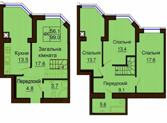 Двухуровневая 99 м² в ЖК София Клубный от 26 000 грн/м², с. Софиевская Борщаговка