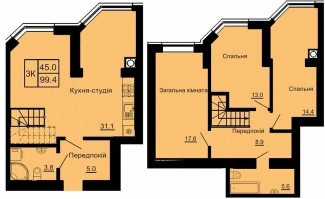 Двухуровневая 99.4 м² в ЖК София Клубный от 30 000 грн/м², с. Софиевская Борщаговка