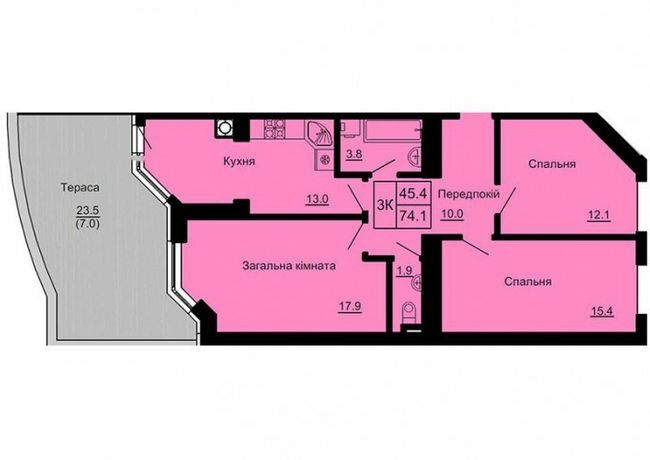 3-комнатная 74.1 м² в ЖК София Клубный от 24 000 грн/м², с. Софиевская Борщаговка