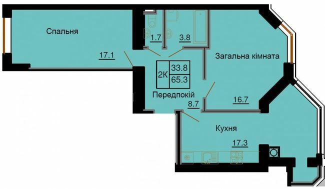 2-кімнатна 65.3 м² в ЖК Софія Клубний від 32 000 грн/м², с. Софіївська Борщагівка