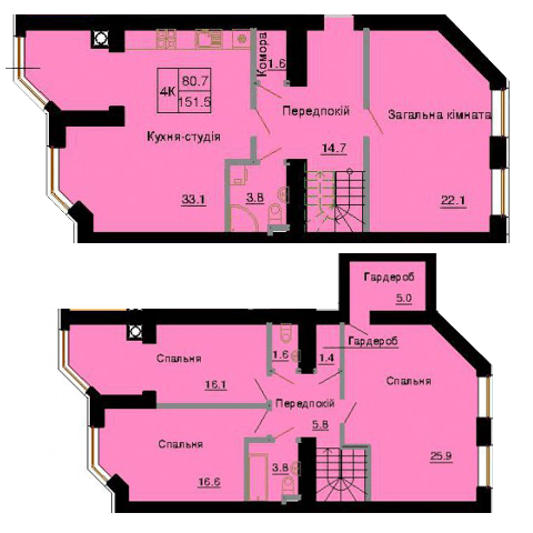 Двухуровневая 151.5 м² в ЖК София Клубный от 30 000 грн/м², с. Софиевская Борщаговка