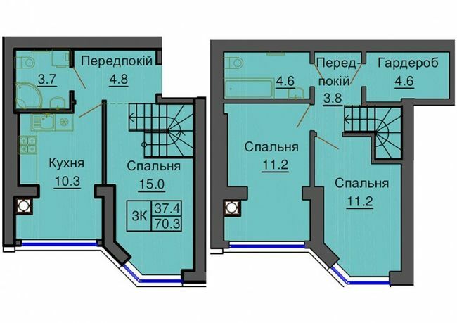 Двухуровневая 70.3 м² в ЖК София Клубный от 24 000 грн/м², с. Софиевская Борщаговка