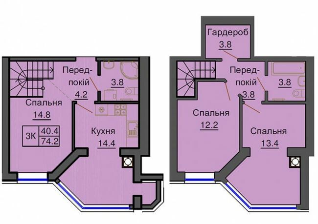 Двухуровневая 74.2 м² в ЖК София Клубный от 24 000 грн/м², с. Софиевская Борщаговка