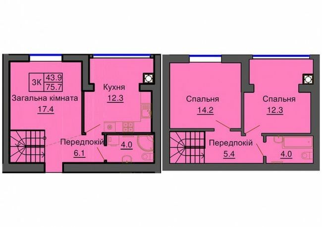 Дворівнева 75.7 м² в ЖК Софія Клубний від 24 000 грн/м², с. Софіївська Борщагівка