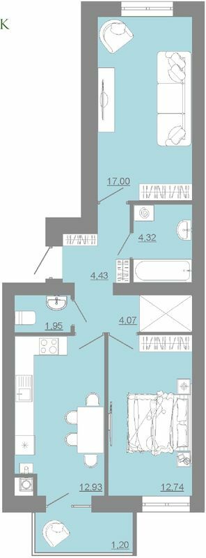 2-комнатная 58.64 м² в ЖК Проект Парк от 17 950 грн/м², г. Пустомыты