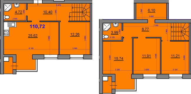 Дворівнева 110.72 м² в ЖК Затишний квартал від 14 500 грн/м², с. Софіївська Борщагівка