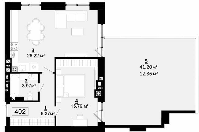 1-кімнатна 68.71 м² в ЖК City Lake від 21 500 грн/м², с. Шевченкове