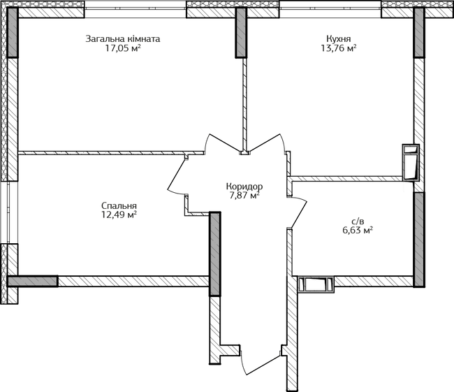 2-кімнатна 57.8 м² в ЖК City Park від 19 800 грн/м², м. Ірпінь