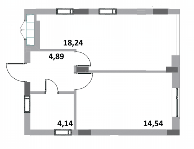 1-кімнатна 42.9 м² в ЖК Green Side від 22 500 грн/м², м. Ірпінь