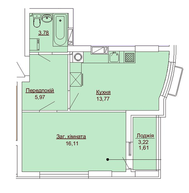 1-комнатная 41.24 м² в ЖК Royal Park от 27 550 грн/м², г. Ирпень