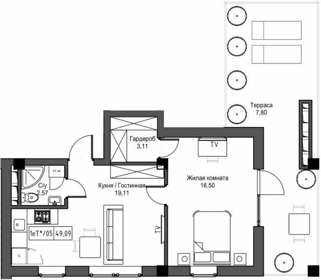 1-кімнатна 49.09 м² в ЖМ ARTVILLE від 17 800 грн/м², смт Авангард