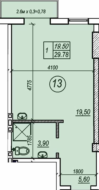 1-комнатная 29.78 м² в ЖК Apart Royal от 42 950 грн/м², Одесса