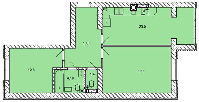 2-кімнатна 67.2 м² в ЖК Найкращий квартал від 27 400 грн/м², м. Ірпінь