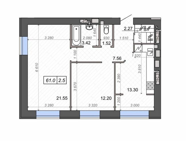 2-кімнатна 61 м² в ЖК Нові Метри Park від 24 000 грн/м², м. Ірпінь