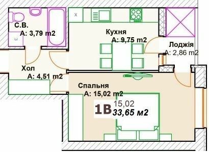 1-комнатная 33.65 м² в ЖК Премиальный от 26 000 грн/м², г. Ирпень