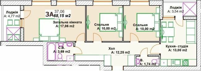 3-кімнатна 68.15 м² в ЖК Преміальний від 22 000 грн/м², м. Ірпінь