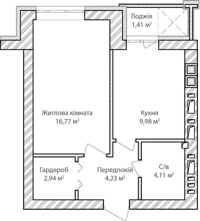 1-кімнатна 39.53 м² в ЖК Синергія Сіті від 18 800 грн/м², м. Ірпінь