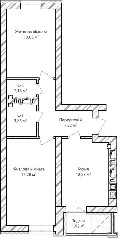 2-комнатная 58.08 м² в ЖК Синергия Сити от 27 000 грн/м², г. Ирпень