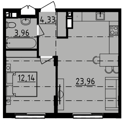 1-кімнатна 44.4 м² в ЖК DERBY Style House від 29 100 грн/м², Одеса