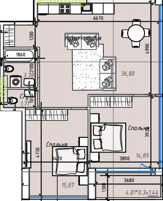 2-кімнатна 74.49 м² в ЖК ITown від 37 900 грн/м², Одеса