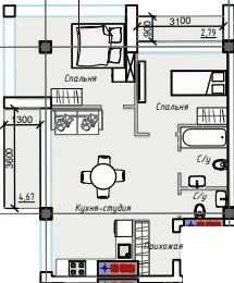 2-комнатная 53.42 м² в ЖК ITown от 30 450 грн/м², Одесса