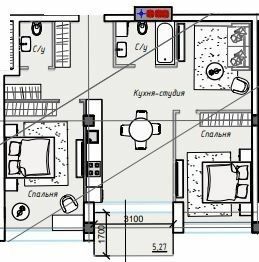 2-комнатная 72.89 м² в ЖК ITown от 35 200 грн/м², Одесса