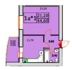 1-кімнатна 44.6 м² в ЖК Сонячна Оселя від 21 000 грн/м², м. Буча