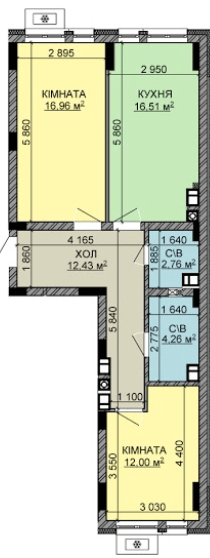 2-комнатная 64.92 м² в ЖК Найкращий квартал-2 от 21 250 грн/м², пгт Гостомель
