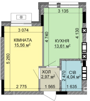 1-кімнатна 36.22 м² в ЖК Найкращий квартал-2 від 23 850 грн/м², смт Гостомель