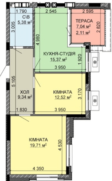 2-кімнатна 64.43 м² в ЖК Найкращий квартал-2 від 21 000 грн/м², смт Гостомель