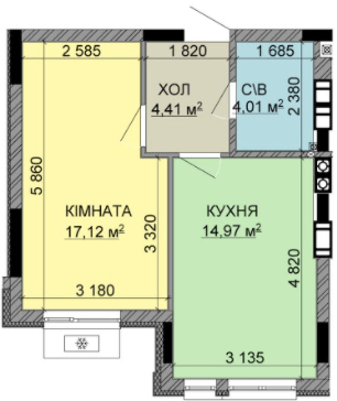 1-кімнатна 40.51 м² в ЖК Найкращий квартал-2 від 23 000 грн/м², смт Гостомель