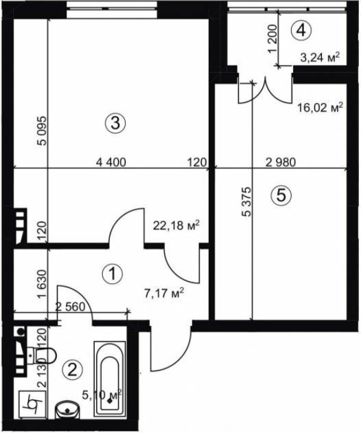 1-кімнатна 52.09 м² в ЖК Сирецький парк 2 від 35 200 грн/м², Київ