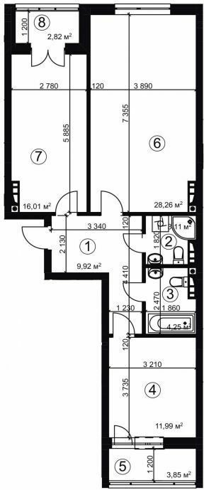 2-комнатная 76.88 м² в ЖК Сырецкий парк 2 от 35 200 грн/м², Киев