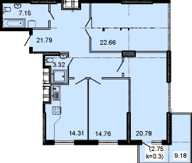 3-комнатная 111.13 м² в ЖК Акрополь от 30 800 грн/м², Одесса