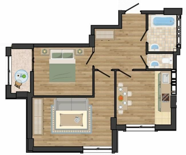 2-комнатная 57.8 м² в ЖК Золотая Эра от 19 250 грн/м², с. Крыжановка