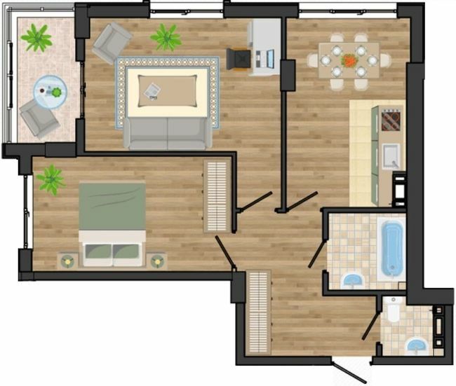 2-комнатная 64.1 м² в ЖК Золотая Эра от 16 300 грн/м², с. Крыжановка