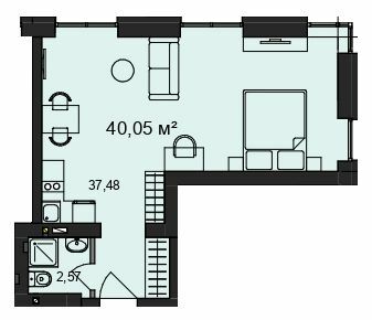 1-кімнатна 40.05 м² в ЖК Будинок №2 від 20 500 грн/м², м. Бориспіль