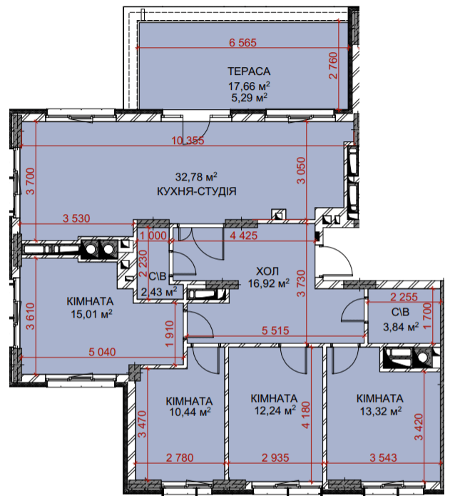 4-комнатная 112.27 м² в ЖК Riverside от 38 800 грн/м², с. Погребы