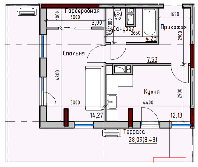 1-комнатная 49.51 м² в ЖК Пространство Eco City (Пространство на Радостной) от 23 850 грн/м², Одесса