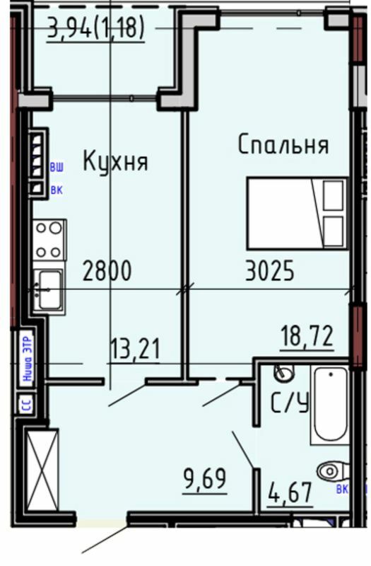 1-кімнатна 47.47 м² в ЖК Пространство на Маячном від 32 600 грн/м², Одеса